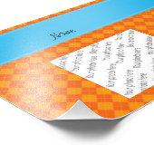 Persoonlijke naam hamster oranje argyle foto afdruk (Hoek)