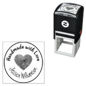Persoonlijke naam Handgemaakt met liefdeshart Zelfinktende Stempel (In situ)