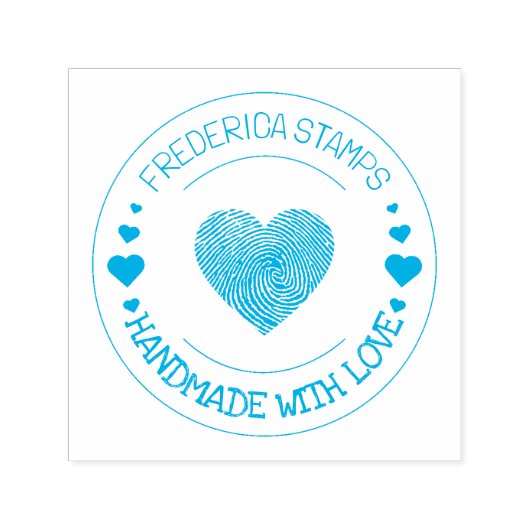 Persoonlijke naam Handgemaakt met liefdeshart Zelfinktende Stempel (Design)