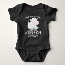 Persoonlijke naam Happy 1st Moederdag - Elephant Romper