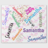 Persoonlijke naam Happy Birthday Cadeaupapier (Vlak)