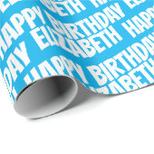 Persoonlijke naam Happy Birthday Cadeaupapier (Rol Hoek)