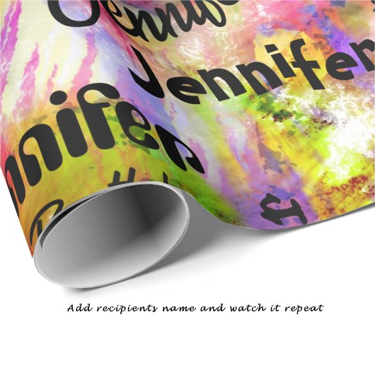 Persoonlijke naam Happy Birthday Color Splash Cadeaupapier