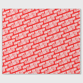 Persoonlijke naam Happy Birthday Red Cadeaupapier (Vlak)