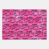 Persoonlijke naam Happy Birthday roze lavender Blu Inpakpapier Vel (Voorkant 3)