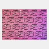 Persoonlijke naam Happy Birthday roze lavender Blu Inpakpapier Vel (Voorkant 2)