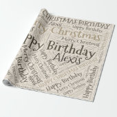 Persoonlijke naam Happy Kerstmis Birthday Funny Cadeaupapier (Uitgerold)
