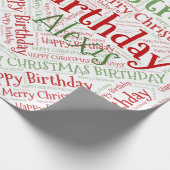 Persoonlijke naam Happy Kerstmis Birthday Funny Cadeaupapier (Hoek)