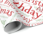 Persoonlijke naam Happy Kerstmis Birthday Funny Cadeaupapier (Rol Hoek)