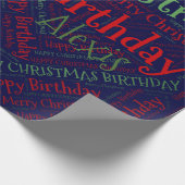 Persoonlijke naam Happy Kerstmis Birthday Funny W Cadeaupapier (Hoek)