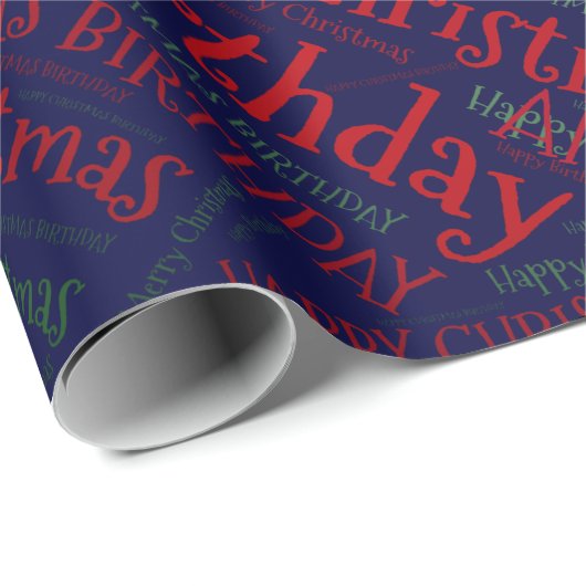 Persoonlijke naam Happy Kerstmis Birthday Funny W Cadeaupapier (Rol Hoek)