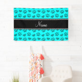 Persoonlijke naam heldere aqua-harten en poolafdru spandoek (Insitu)