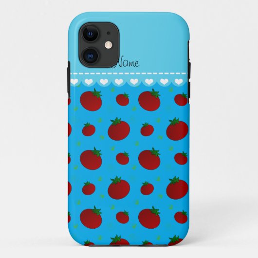Persoonlijke naam Hemelblauwe rode tomaten Case-Mate iPhone Case (Achterkant)