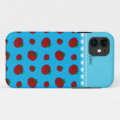 Persoonlijke naam Hemelblauwe rode tomaten Case-Mate iPhone Case (Achterkant (horizontaal))
