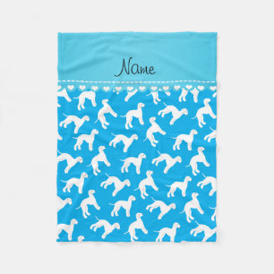 Persoonlijke naam hemelsblauwe bedlington doodshon fleece deken