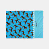 Persoonlijke naam hemelsblauwe bloedhonden fleece deken (Voorkant (Horizontaal))