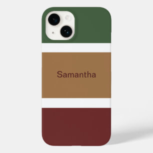 Persoonlijke naam herfst blokkleuren Case-Mate iPhone 14 hoesje