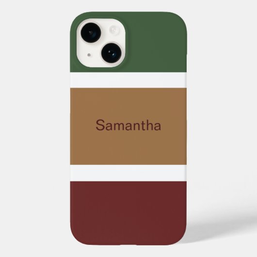 Persoonlijke naam herfst blokkleuren Case-Mate iPhone case (Achterkant)