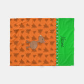 Persoonlijke naam hert oranje kerstbomen fleece deken (Voorkant (Horizontaal))