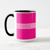Persoonlijke naam hete roze en roze mok (Links)