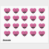 Persoonlijke naam hete roze glitterpinguïns igloos hart sticker (Vel)