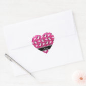 Persoonlijke naam hete roze glitterpinguïns igloos hart sticker (Envelop)