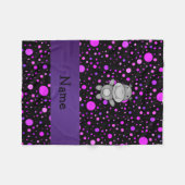 Persoonlijke naam hippo paarse polka dots fleece deken (Voorkant (Horizontaal))