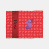 Persoonlijke naam hippo red kerstbomen fleece deken (Voorkant (Horizontaal))