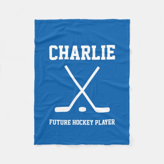 Persoonlijke naam hockeyspeler fleece deken (Voorkant)