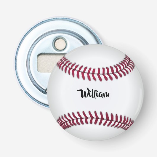 Persoonlijke naam honkbal button flesopener (Voorkant)