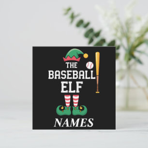 Persoonlijke naam honkbal elf familie matching kaart