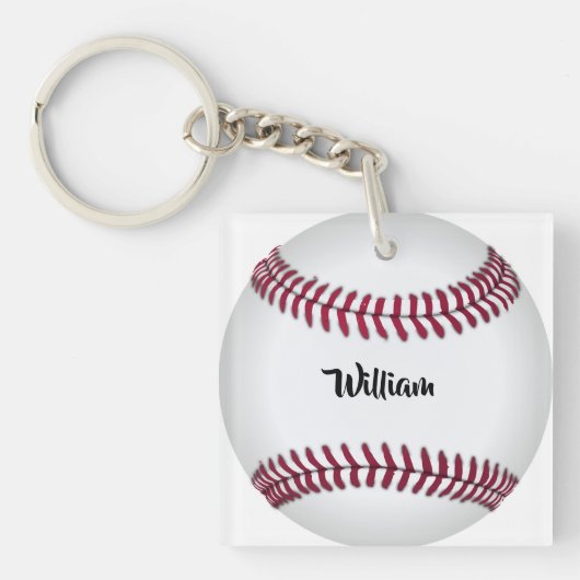 Persoonlijke naam honkbal sleutelhanger (voorkant)