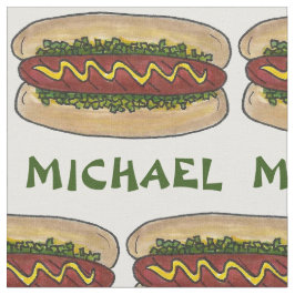 Persoonlijke naam Hot Dog Mustard Relish Picnic Stof