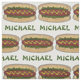 Persoonlijke naam Hot Dog Mustard Relish Picnic Stof