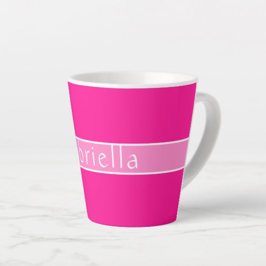 Persoonlijke naam Hot Pink Latte Mok (Rechterhoek)