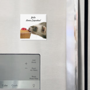 Persoonlijke naam houdt van cupcakes fretten magneet