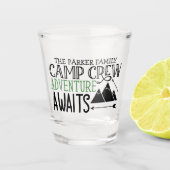 Persoonlijke NAAM Hut Camping Avontuur Shot Glas (Voorkant)