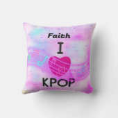 Persoonlijke naam I Love K-pop Kussen (Achterkant)