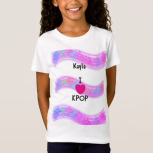Persoonlijke naam I Love K-pop T-shirt
