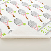 Persoonlijke naam Ik hou van tennisracket en bal Sherpa Deken (3/4)