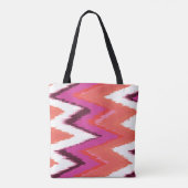 Persoonlijke naam Ikat Chevron Pattern Bridesmaid Tote Bag (Achterkant)