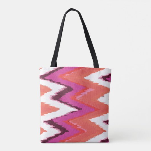 Persoonlijke naam Ikat Chevron Pattern Bridesmaid Tote Bag (Achterkant)