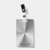 Persoonlijke naam in geborsteld metaal badge (Voorzijde met clip)