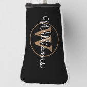 Persoonlijke naam in gouden monogram-lettertype golfheadcover (Draai 90)
