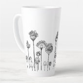 Persoonlijke naam in het patroon zwart-wit latte mok (Linkerhoek)