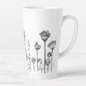 Persoonlijke naam in het patroon zwart-wit latte mok (Rechts)