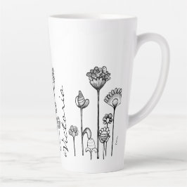 Persoonlijke naam in het patroon zwart-wit latte mok