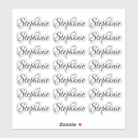 Persoonlijke naam in modern schrifttype sticker (Vel)