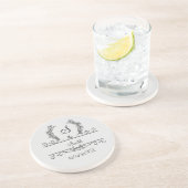 Persoonlijke naam in monogram in een script met bl zandsteen onderzetter (Zijkant)