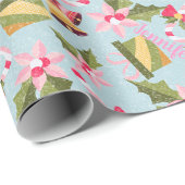 Persoonlijke naam in roze witte kerstcadeaus cadeaupapier (Rol Hoek)